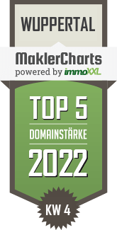 MaklerCharts KW 03/2022 - GWG Gemeinntzige Wohnungsbaugesellschaft mbH Wuppertal ist TOP-5-Makler in Wuppertal