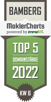 MaklerCharts KW 05/2022 - Zimmermann Immobilien IVD ist TOP-5-Makler in Bamberg