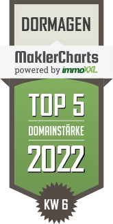 MaklerCharts KW 05/2022 - K Immobilien ist TOP-5-Makler in Dormagen