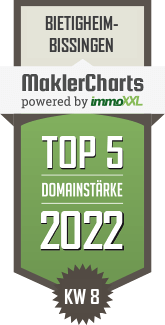 MaklerCharts KW 07/2022 - ei enzel immo ist TOP-5-Makler in Bietigheim-Bissingen