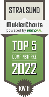 MaklerCharts KW 10/2022 - Das Immodock ist TOP-5-Makler in Stralsund