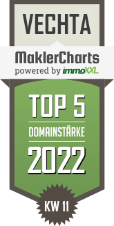 MaklerCharts KW 10/2022 - B+B Der Immobilienmakler ist TOP-5-Makler in Vechta