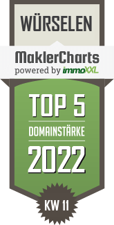 MaklerCharts KW 10/2022 - Immobilien Partner Aachen ist TOP-5-Makler in Wrselen