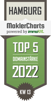MaklerCharts KW 12/2022 - HamburgerImmobilien.de ist TOP-5-Makler in Hamburg