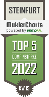 MaklerCharts KW 14/2022 - Kreissparkasse Steinfurt ist TOP-5-Makler in Steinfurt