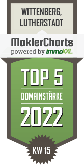 MaklerCharts KW 14/2022 - Wohnungsbaugenossenschaft Wittenberg eG ist TOP-5-Makler in Wittenberg, Lutherstadt