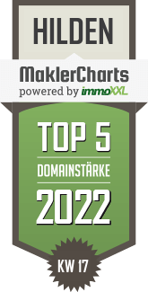 MaklerCharts KW 16/2022 - Immobilien Doris Demski GmbH und Co. KG  ist TOP-5-Makler in Hilden