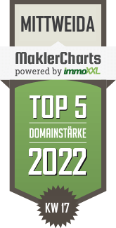 MaklerCharts KW 16/2022 - Kaubisch Immobilien ist TOP-5-Makler in Mittweida