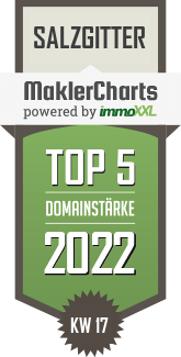 MaklerCharts KW 16/2022 - Uwe Hoffmann Immobilien ist TOP-5-Makler in Salzgitter