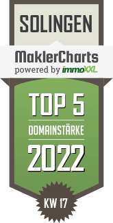 MaklerCharts KW 16/2022 - Immobilien Bullerjahn ist TOP-5-Makler in Solingen