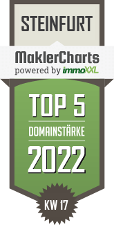 MaklerCharts KW 16/2022 - Kreissparkasse Steinfurt ist TOP-5-Makler in Steinfurt
