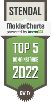 MaklerCharts KW 16/2022 - HB-Immobilien GmbH ist TOP-5-Makler in Stendal