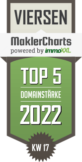 MaklerCharts KW 16/2022 - Gosebrink Immobilien ist TOP-5-Makler in Viersen