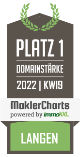 MaklerCharts KW 18/2022 - JK IMMOBILIEN ist bester Makler in Langen