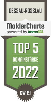 MaklerCharts KW 18/2022 - Wohnungsgenossenschaft Dessau eG ist TOP-5-Makler in Dessau-Rolau