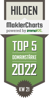 MaklerCharts KW 20/2022 - Immobilien Doris Demski GmbH und Co. KG  ist TOP-5-Makler in Hilden