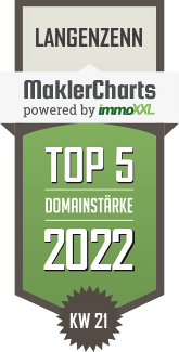 MaklerCharts KW 20/2022 - Evangelisches Siedlungswerk in Bayern Bau- und Siedlungsgesellschaft mbH ist TOP-5-Makler in Langenzenn