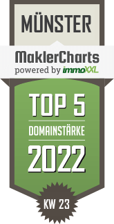 MaklerCharts KW 22/2022 - Harling oHG - Immobilien und Treuhand ist TOP-5-Makler in Münster