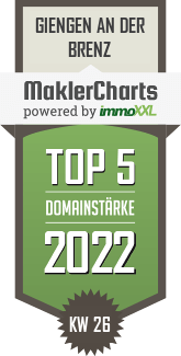 MaklerCharts KW 25/2022 - Immobilien-mit-Niveau, Daniel Weigel ist TOP-5-Makler in Giengen an der Brenz