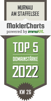 MaklerCharts KW 25/2022 - JD Homes Immobilien e.K. ist TOP-5-Makler in Murnau am Staffelsee