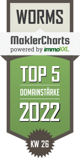 MaklerCharts KW 25/2022 - Immobilien Kiesewetter UG (haftungsbeschränkt) ist TOP-5-Makler in Worms