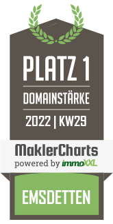 MaklerCharts KW 28/2022 - Matzker Immobilien GmbH & Co KG ist bester Makler in Emsdetten