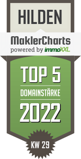 MaklerCharts KW 28/2022 - Immobilien Doris Demski GmbH und Co. KG  ist TOP-5-Makler in Hilden