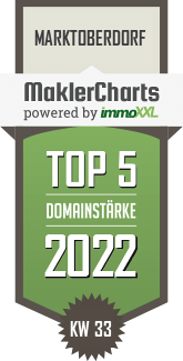 MaklerCharts KW 32/2022 - Bricks & Mortar Immobilien GmbH ist TOP-5-Makler in Marktoberdorf