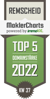 MaklerCharts KW 36/2022 - 365 Immobilien GmbH ist TOP-5-Makler in Remscheid