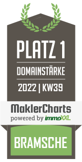 MaklerCharts KW 38/2022 - Postbank Immobilien GmbH ist bester Makler in Bramsche