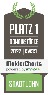 MaklerCharts KW 38/2022 - Sparkasse Westmünsterland AöR ist bester Makler in Stadtlohn