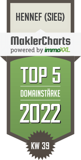 MaklerCharts KW 38/2022 - FALC Immobilien GmbH & Co. KG ist TOP-5-Makler in Hennef (Sieg)