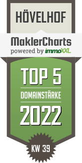 MaklerCharts KW 38/2022 - Immovento GmbH ist TOP-5-Makler in H�velhof