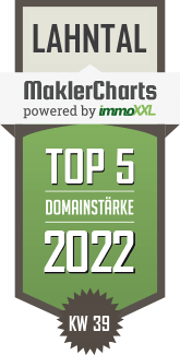 MaklerCharts KW 38/2022 - PRO DOMO Immobilienservice UG (haftungsbeschr.) ist TOP-5-Makler in Lahntal