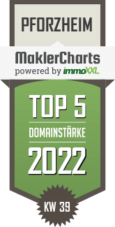 MaklerCharts KW 38/2022 - SE Immobilien - Management GmbH ist TOP-5-Makler in Pforzheim