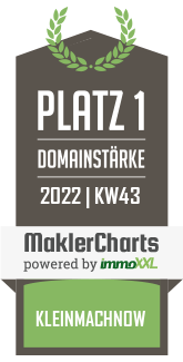 MaklerCharts KW 42/2022 - Rohde Immobilien ist bester Makler in Kleinmachnow