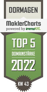 MaklerCharts KW 42/2022 - Rothe Immobilien e.K ist TOP-5-Makler in Dormagen