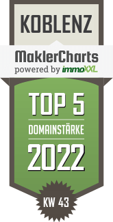 MaklerCharts KW 42/2022 - J.C. Müller Immobilien OHG ist TOP-5-Makler in Koblenz