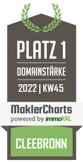 MaklerCharts KW 44/2022 - Lars Janssen Immobilien & Finanzdienstleistungen ist bester Makler in Cleebronn