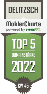 MaklerCharts KW 44/2022 - Wohnungsgesellschaft der Stadt Delitzsch mbH ist TOP-5-Makler in Delitzsch