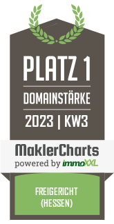 MaklerCharts KW 02/2023 - Schramm & Partner Immobilien ist bester Makler in Freigericht (Hessen)