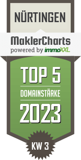 MaklerCharts KW 02/2023 - Wrttemberger Immobilien/SWF, Inh. Norbert Ziehfreund ist TOP-5-Makler in Nrtingen