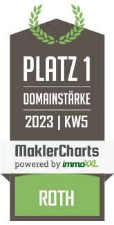 MaklerCharts KW 04/2023 - Immobilien- GmbH Roth ist bester Makler in Roth