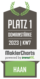 MaklerCharts KW 06/2023 - Expertimmobilien Marco Groppel e.K. ist bester Makler in Haan