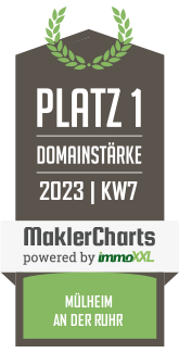 MaklerCharts KW 06/2023 - ImmoVernunft GmbH ist bester Makler in Mülheim an der Ruhr