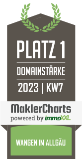 MaklerCharts KW 06/2023 - Schneider Immobilien ist bester Makler in Wangen im Allgu