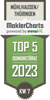 MaklerCharts KW 06/2023 - Ines Thüne Immobilien ist TOP-5-Makler in Mühlhausen/Thüringen