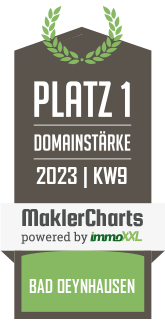 MaklerCharts KW 08/2023 - Immobilien Nagel GmbH ist bester Makler in Bad Oeynhausen