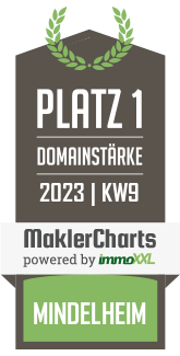 MaklerCharts KW 08/2023 - Immobilien-Ahne ist bester Makler in Mindelheim