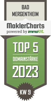 MaklerCharts KW 08/2023 - Kreisbau Main-Tauber eG ist TOP-5-Makler in Bad Mergentheim